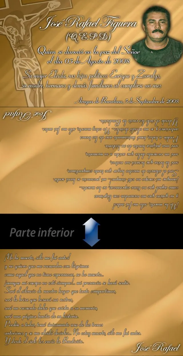 Tarjeta Un mes de fallecido by Tiger-Fenix on DeviantArt Tarjeta Un mes de fallecido by Tiger-Fenix on DeviantArt