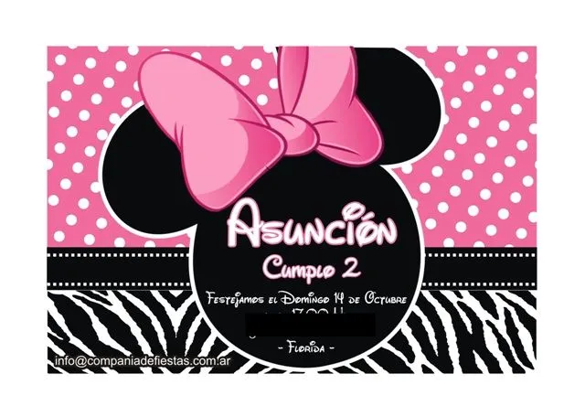 Tarjeta minie Mouse animal print - Imagui Tarjeta minie Mouse animal print - Imagui