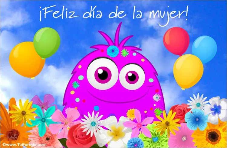 Tarjeta del día de la mujer con flores grandes. Día de la mujer ...