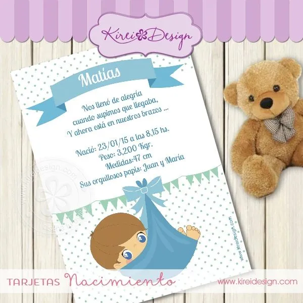 Tarjeta Nacimiento Sweet | KireiDesign