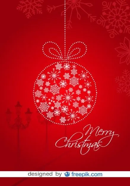 Tarjeta de Navidad de fondo rojo y bola navideña | Descargar ... Tarjeta de Navidad de fondo rojo y bola navideña | Descargar ...