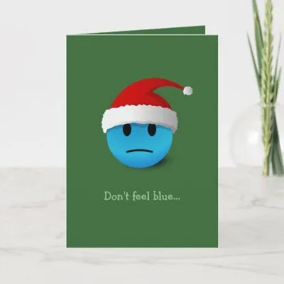 Tarjeta de Navidad triste/feliz de la cara de Zazzle.es 