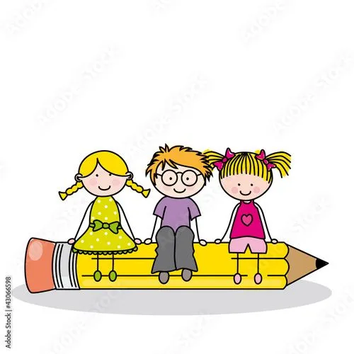 Tarjeta niños sentado en un lápiz. de sbego, vector libre de ... Tarjeta niños sentado en un lápiz. de sbego, vector libre de ...