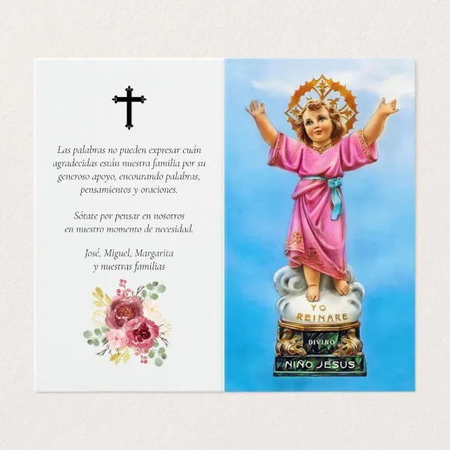 Tarjeta de oración funeraria Divino Nino Jesus Per | Zazzle.es Tarjeta de oración funeraria Divino Nino Jesus Per | Zazzle.es