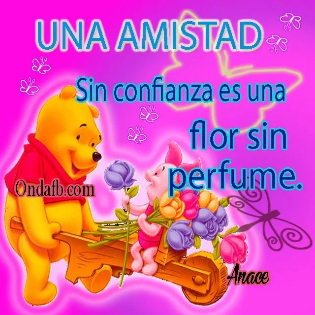 Tarjeta con oso pooh con frase de amistad | Imágenes para Facebook
