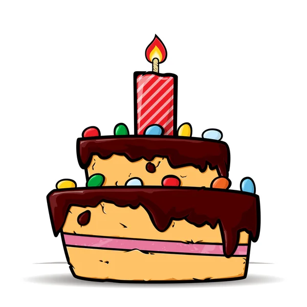 Tarjeta de pastel de cumpleaños de dibujos animados. ilustración ...