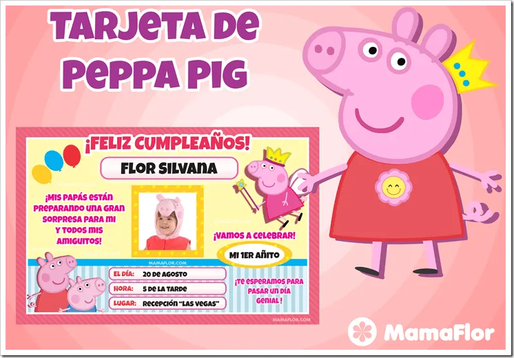 Tarjeta de Peppa Pig – Pepa la cerdita, para Imprimir ... Tarjeta de Peppa Pig – Pepa la cerdita, para Imprimir ...