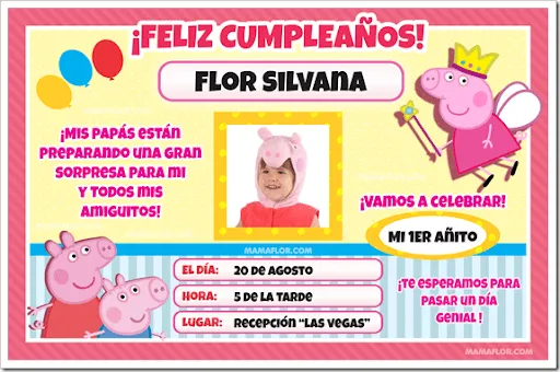 Tarjeta de Peppa Pig – Pepa la cerdita, para Imprimir ... Tarjeta de Peppa Pig – Pepa la cerdita, para Imprimir ...