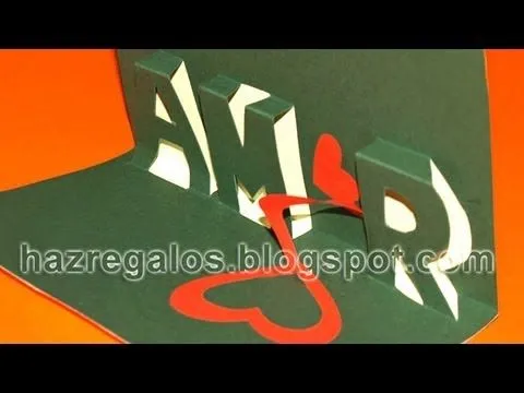Tarjeta Pop-Up Amor 3D - DIY - Pop-Up 3D Love Card - YouTube Tarjeta Pop-Up Amor 3D - DIY - Pop-Up 3D Love Card - YouTube