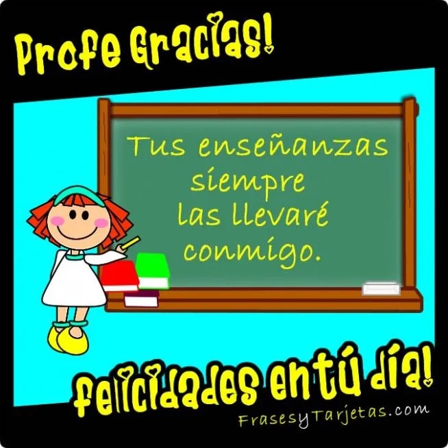 Tarjeta o postal del día del maestro, con bonito mensaje ...