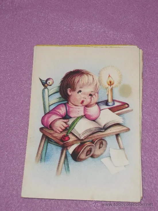 TARJETA POSTAL NIÑO ESTUDIANDO *** G.F.G. EDITOR - AÑOS 70 ...
