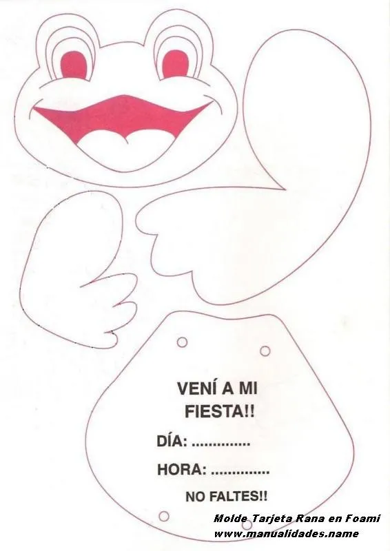 Tarjeta Rana de goma eva - Manualidades Name Tarjeta Rana de goma eva - Manualidades Name