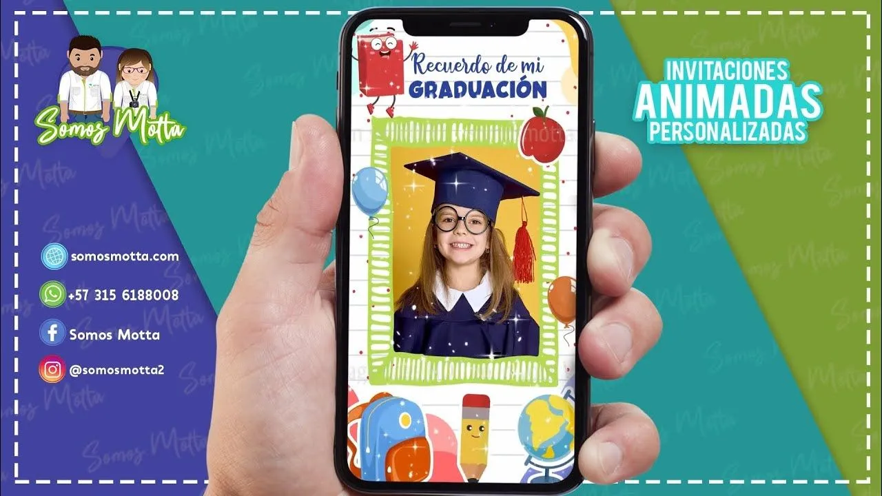 TARJETA PARA RECUERDO DE GRADUACIÓN KINDER