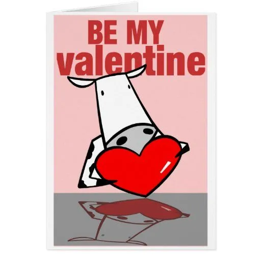 Tarjeta del día de San Valentín de la vaca | Zazzle Tarjeta del día de San Valentín de la vaca | Zazzle
