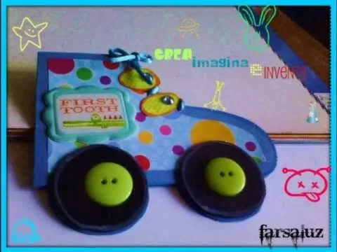 tarjeta scrapbook para niño ( en forma de patin) - YouTube