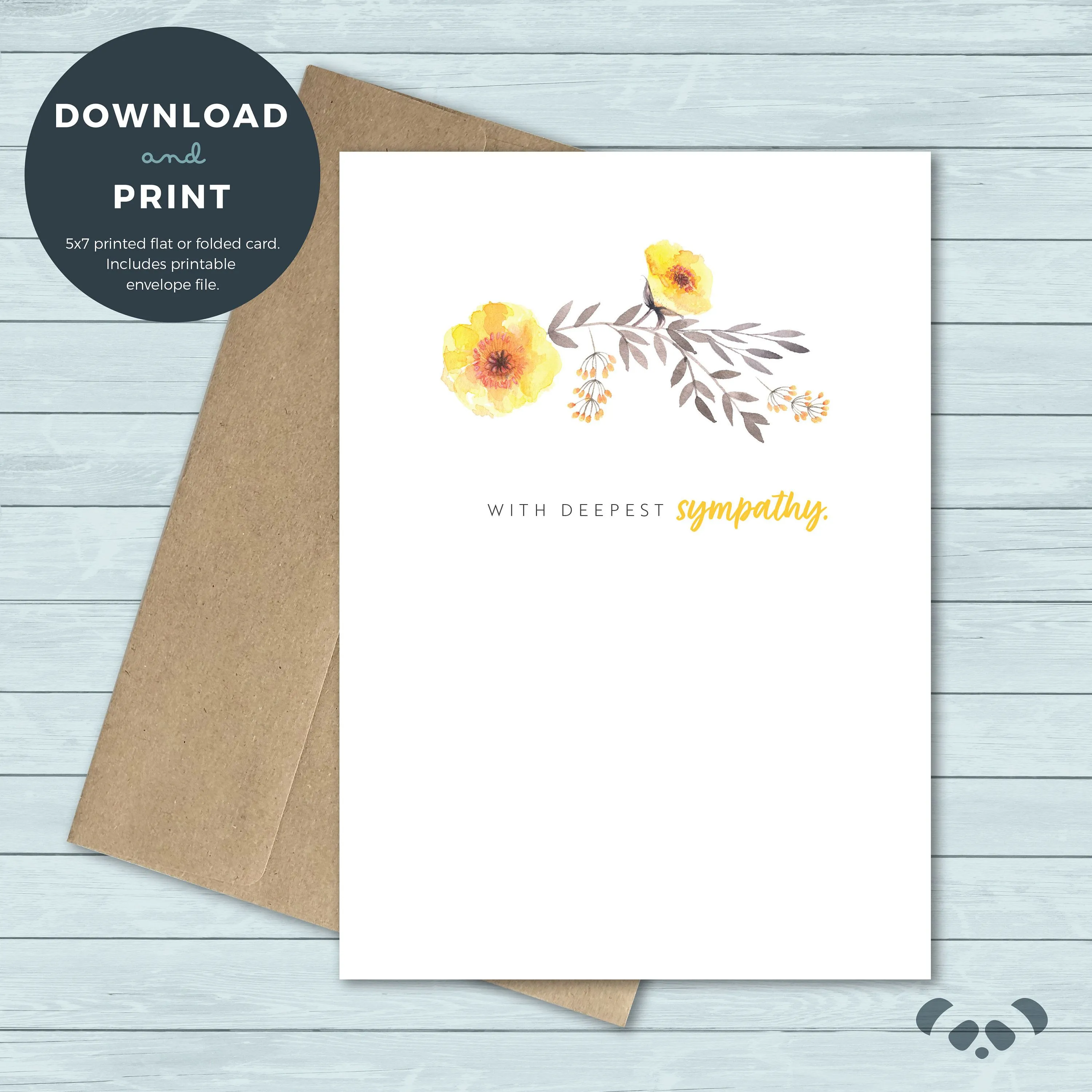 Tarjeta de simpatía imprimible / Flores amarillas Simpatía - Etsy México