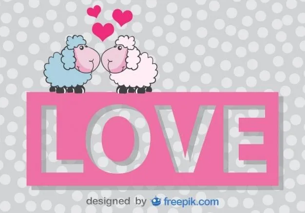 Tarjeta vector de San Valentín de ovejas de dibujos animados ... Tarjeta vector de San Valentín de ovejas de dibujos animados ...