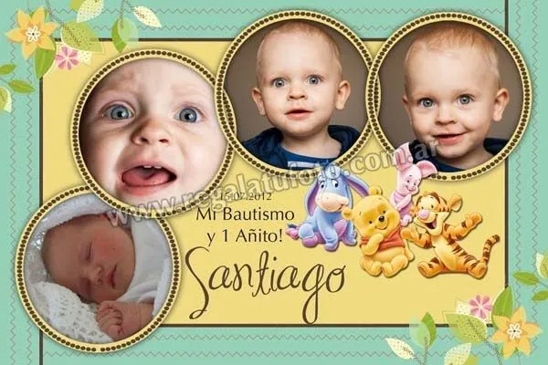 Bautismo Winnie Pooh Bebe | Modelos de tarjetas | Regalá tu foto