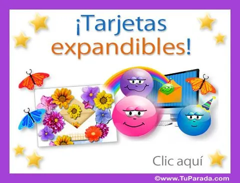 Tarjetas animadas expandibles, postales fullscreen, tarjetas con ...