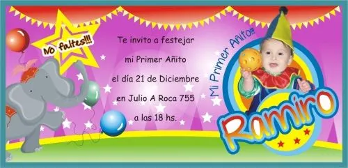 Tarjetas para 1er añito - Imagui