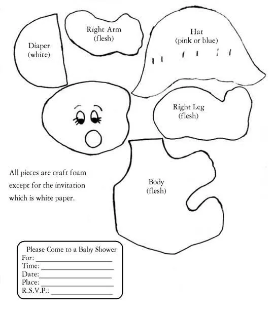 Como hacer tarjetas de baby shower en foami - Imagui | Tarjetas ...