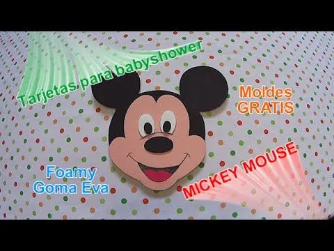 Cómo hacer tarjetas para baby shower Mickey Mouse en foamy goma ... Cómo hacer tarjetas para baby shower Mickey Mouse en foamy goma ...