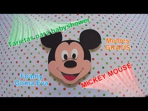 Cómo hacer tarjetas para baby shower Mickey Mouse en foamy goma ...