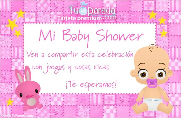 Tarjeta de Baby Shower rosa, Baby Shower, tarjetas