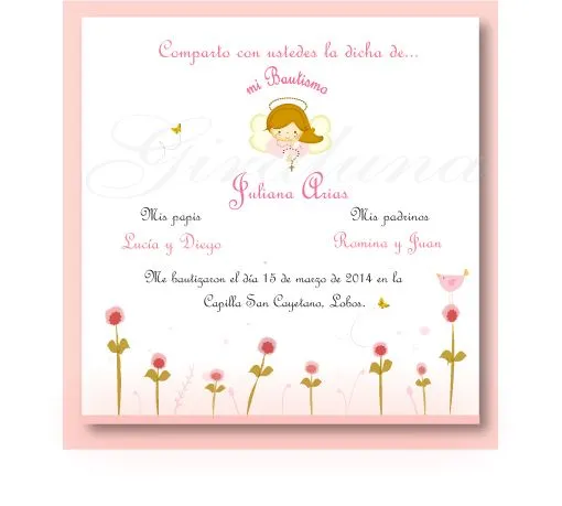 Tarjetas de Bautismo y Comunión | Invitaciones Giraluna Tarjetas de Bautismo y Comunión | Invitaciones Giraluna