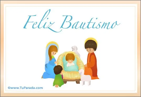 Tarjetas de Bautismo, postales de Bautismo, estampas de Bautismo