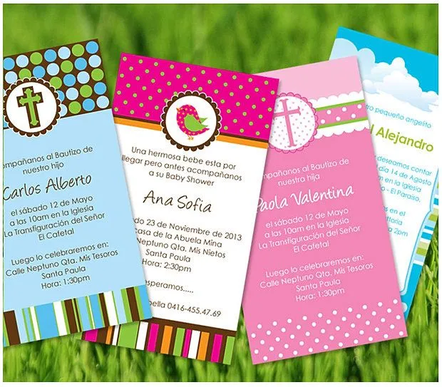 tarjetas para bautizos, primera comunión, quince años, matrimonio