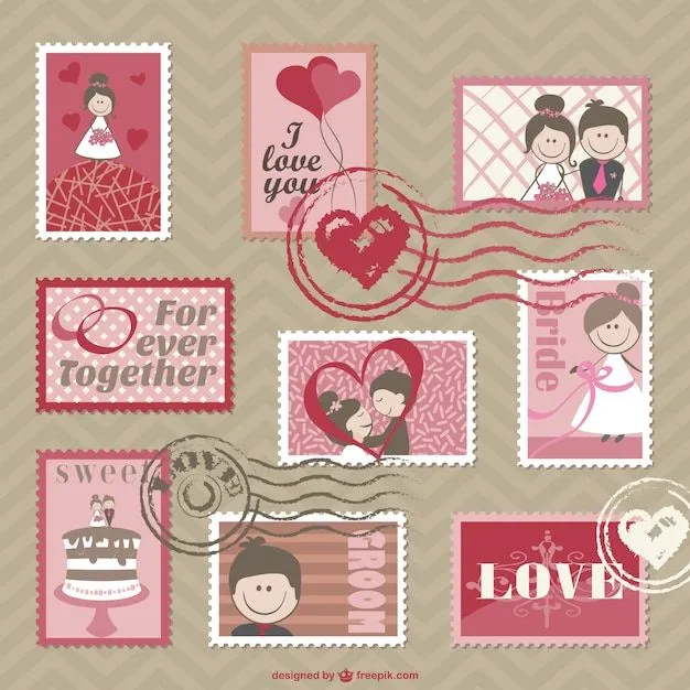 Tarjetas de boda de dibujos animados de vectores | Descargar ... Tarjetas de boda de dibujos animados de vectores | Descargar ...
