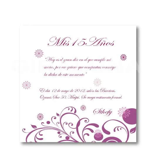 tarjetas de quince años | Invitaciones Giraluna