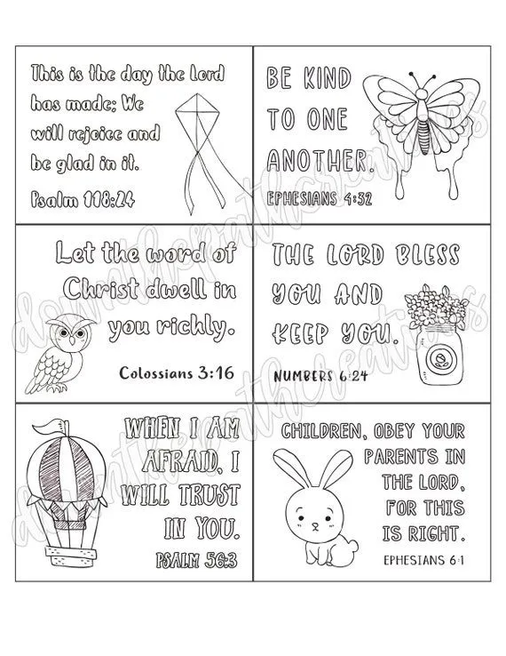 Tarjetas para colorear de versículos bíblicos para niños - Etsy México Tarjetas para colorear de versículos bíblicos para niños - Etsy México