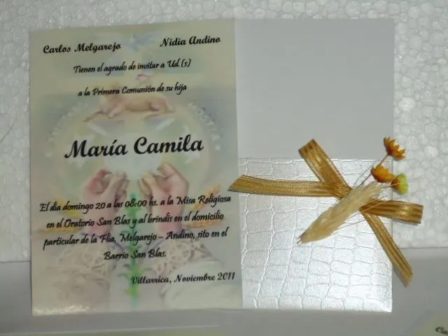 Tarjetas para primera comunión artesanales - Imagui Tarjetas para primera comunión artesanales - Imagui