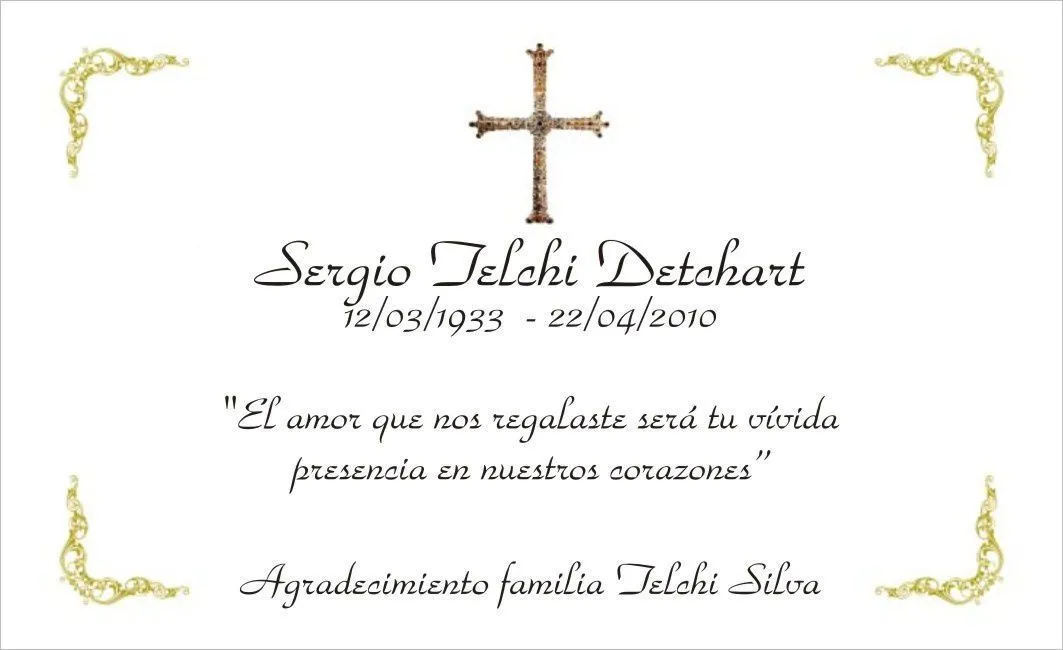 TARJETAS DE CONDOLENCIAS, DEFUNCION Y/O AGRADECIMIENTO Básica ...