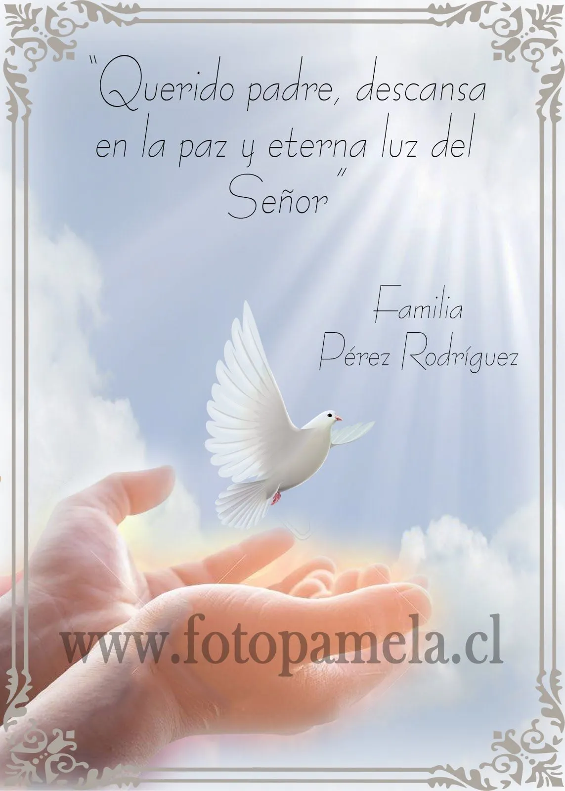 TARJETAS CONDOLENCIAS Misa de Honras DEFUNCION