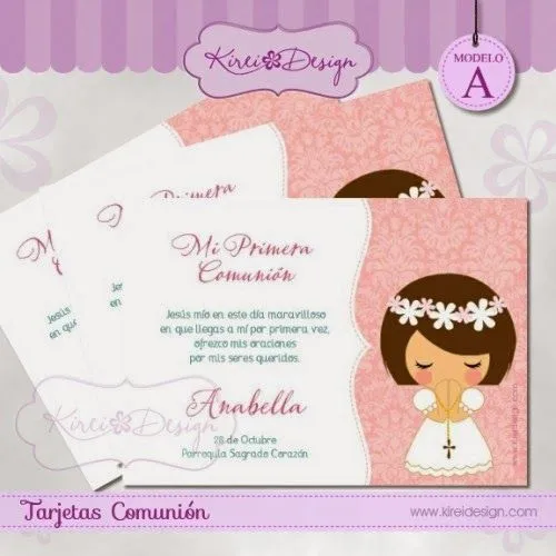 Tarjetas / Recordatorios de Primera Comunión | KIREIDESIGN Tarjetas / Recordatorios de Primera Comunión | KIREIDESIGN