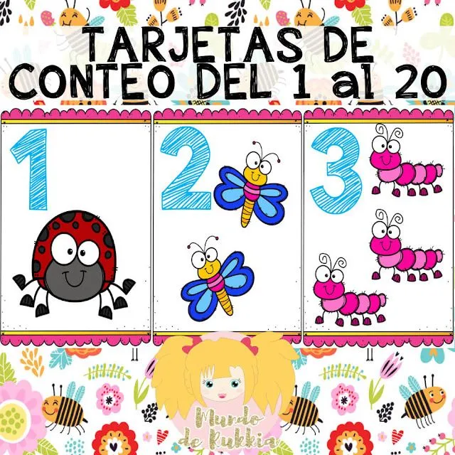 Tarjetas de Conteo del 1 al 20 | Mundo de Rukkia Tarjetas de Conteo del 1 al 20 | Mundo de Rukkia