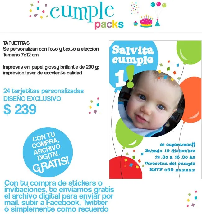 Invitaciones para primer añito - Imagui