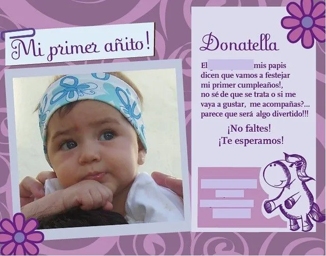 Frases para invitaciónes de cumpleaños de primer añito - Imagui