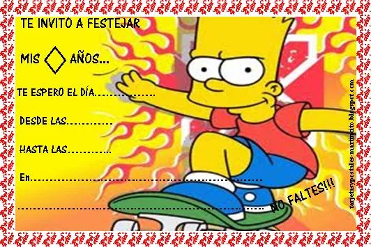 Invitaciónes de cumpleaños de los simpson - Imagui