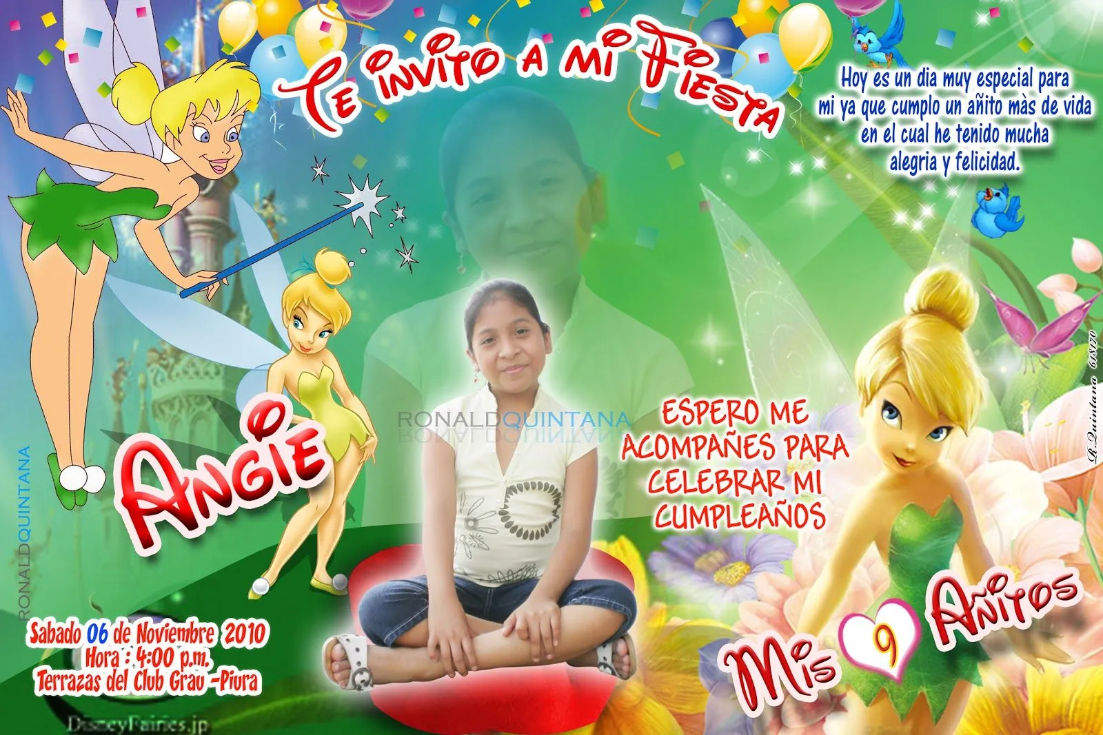 Tarjetas cumpleaños campanita - Imagui