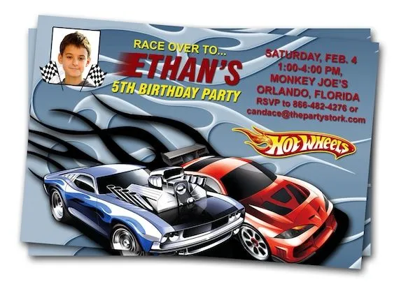 Tarjetas de cumpleaños de hot wheels para imprimir - Imagui