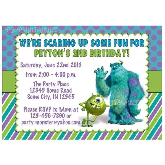 Invitaciones de cumpleaños de Monster INC para imprimir - Imagui Invitaciones de cumpleaños de Monster INC para imprimir - Imagui