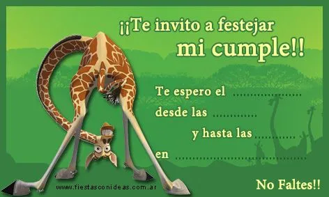 Tarjetas de cumpleaños de madagascar para imprimir - Imagui