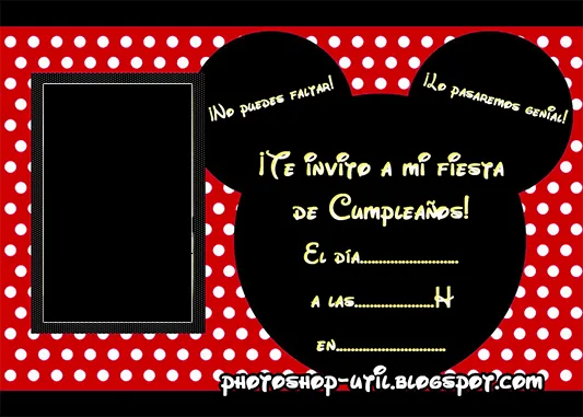 Confeccionar invitaciones de cumpleaños de Mickey Mouse - Imagui Confeccionar invitaciones de cumpleaños de Mickey Mouse - Imagui