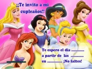 Tarjetas de cumpleaños de princesas Disney