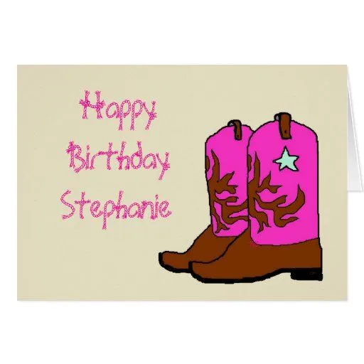 Tarjetas de cumpleaños rosadas de la vaquera | Zazzle