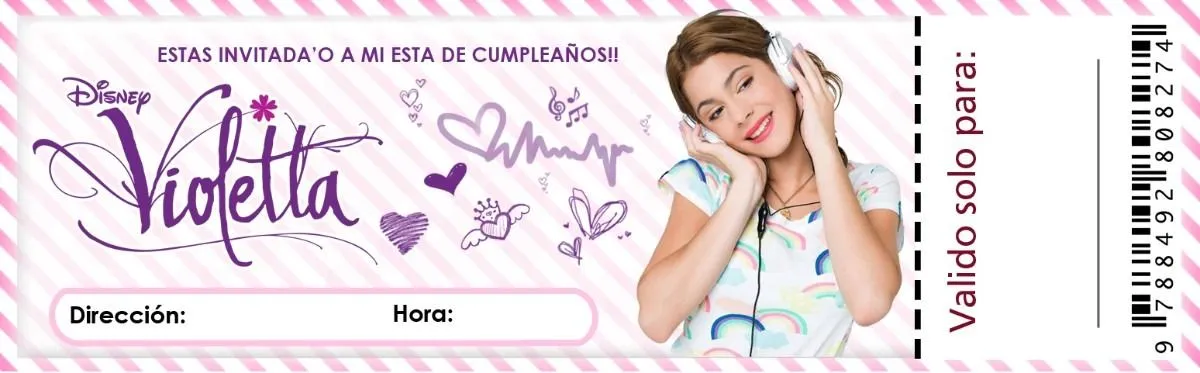 Imagen de tarjeta de invitación de violetta - Imagui